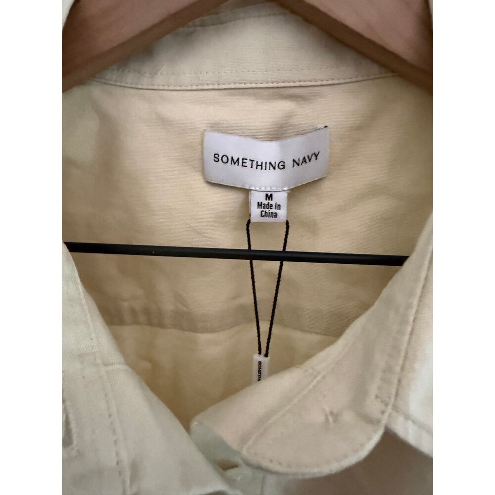New something Navy ecru classic oversized blouse sz m $150 - Picture 4 of 6